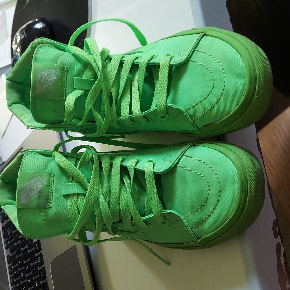 Lime green High top vans